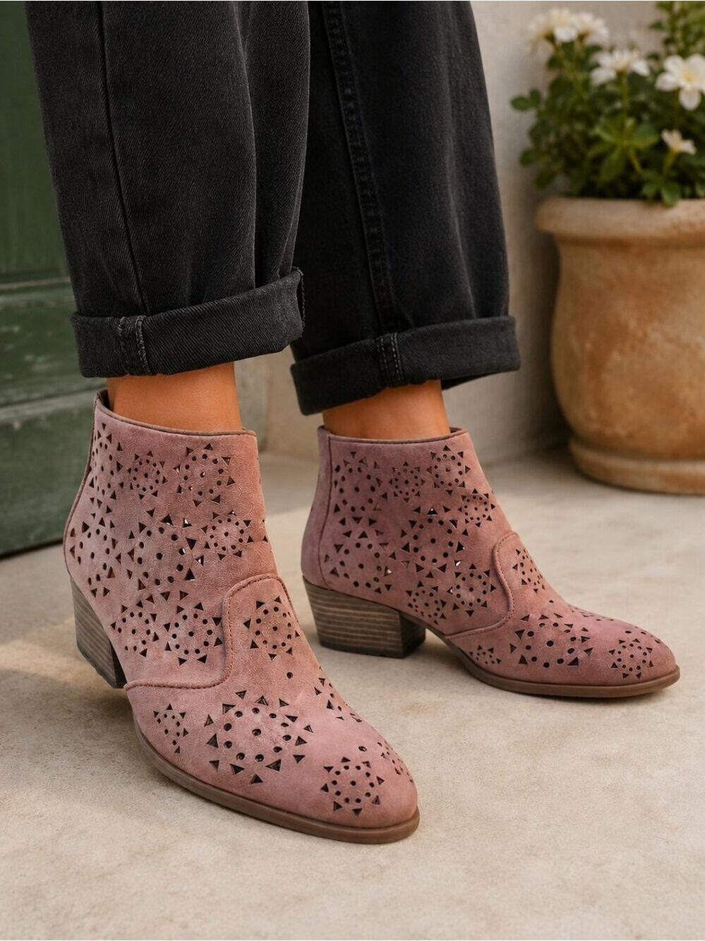 Franco Sarto Ashlee Block Heel Ankle Boots, Size 7